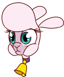Size: 533x644 | Tagged: safe, artist:thescornfulreptilian, pom (tfh), sheep, them's fightin' herds, animated, bust, community related, gif, pom is not amused, portrait, simple background, solo, unamused, white background