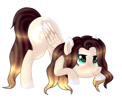 Size: 1280x1072 | Tagged: safe, artist:cindystarlight, oc, oc only, oc:cindy, pegasus, pony, face down ass up, female, jack-o challenge, mare, meme, pegasus oc, simple background, smiling, solo, transparent background