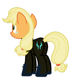 Size: 1280x1435 | Tagged: safe, artist:benpictures1, applejack, earth pony, pony, comic:the storm kingdom, g4, my little pony: the movie, applebutt, bad end, bodysuit, butt, clothes, command 6, commander applejack, crystal of light, female, mare, plot, solo
