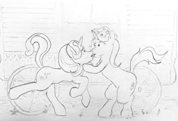 Size: 1280x874 | Tagged: safe, artist:docard, starlight glimmer, trixie, g4, to where and back again, female, lesbian, ship:startrix, shipping, sketch