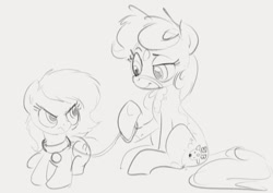 Size: 1094x775 | Tagged: safe, artist:dotkwa, oc, oc:dotmare, oc:filly anon, earth pony, pony, collar, female, filly, mare