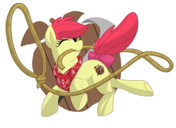Size: 1980x1440 | Tagged: safe, artist:itstaylor-made, apple bloom, earth pony, pony, g4, alternate cutie mark, female, lasso, mare, neckerchief, older, older apple bloom, rope, simple background, transparent background