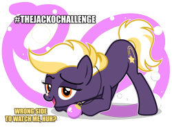 Size: 6000x4469 | Tagged: safe, artist:estories, oc, oc only, oc:wildheart, earth pony, pony, g4, christmas ball, earth pony oc, face down ass up, jack-o challenge, meme, simple background, solo, talking to viewer, transparent background