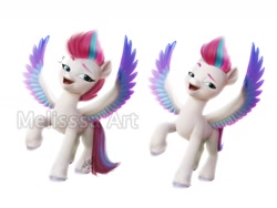 Size: 1600x1200 | Tagged: safe, artist:artwork_melissa, edit, zipp storm, pegasus, pony, g5, female, mare, open mouth, simple background, smiling, white background