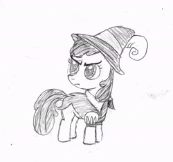 Size: 2310x2170 | Tagged: safe, artist:dtcx97, apple bloom, earth pony, pony, g4, clothes, female, filly, high res, monochrome, solo