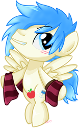 Size: 584x942 | Tagged: safe, artist:khimi-chan, oc, oc only, pegasus, pony, bipedal, male, pegasus oc, signature, simple background, solo, stallion, towel, white background, wings