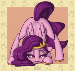 Size: 3112x2952 | Tagged: safe, artist:llametsul, pipp petals, pegasus, pony, g5, ass up, bedroom eyes, blushing, face down ass up, female, high res, jack-o challenge, lidded eyes, lip bite, mare, meme, solo, unshorn fetlocks, wings