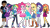 Size: 3293x1818 | Tagged: safe, artist:edy_january, edit, part of a set, vector edit, applejack, fluttershy, pinkie pie, rainbow dash, rarity, sci-twi, sunset shimmer, twilight sparkle, oc, oc:edy january, human, equestria girls, g4, my little pony equestria girls: better together, converse, geode of empathy, geode of fauna, geode of shielding, geode of super speed, geode of super strength, geode of telekinesis, group, humane five, humane seven, humane six, magical geodes, rarity peplum dress, shoes, vector