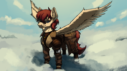 Size: 3840x2160 | Tagged: safe, artist:neither, oc, oc only, oc:rukh, pegasus, pony, fallout equestria, clothes, commission, enclave, grand pegasus enclave, high res, male, military uniform, solo, stallion, uniform