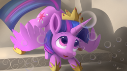 Size: 4038x2271 | Tagged: safe, artist:auroriia, twilight sparkle, alicorn, pony, g4, bubble, crown, cute, face down ass up, female, high res, hoof shoes, jack-o challenge, jewelry, mare, meme, open mouth, regalia, solo, twiabetes, twilight sparkle (alicorn)