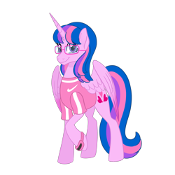 Size: 2048x2048 | Tagged: safe, artist:nivimonster, oc, oc only, oc:hsu amity, alicorn, pony, female, glasses, high res, mare, simple background, solo, transparent background