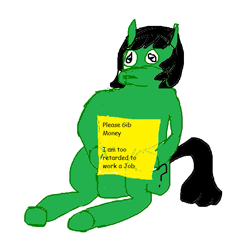 Size: 587x608 | Tagged: safe, oc, oc:anon-mare, oc:filly anon, 1000 hours in ms paint, begging, female, filly, homeless, looking at you, offscreen character, pov, sad