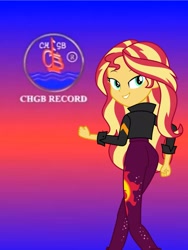 Size: 1717x2289 | Tagged: safe, sunset shimmer, equestria girls, equestria girls specials, g4, my little pony equestria girls: better together, my little pony equestria girls: sunset's backstage pass, chgb record, clothes, grin, jacket, music festival outfit, smiling