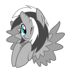 Size: 2388x2388 | Tagged: safe, artist:srmario, oc, oc only, oc:doctiry, alicorn, pony, alicorn oc, broken horn, bust, female, freckles, heart, high res, horn, mare, one eye closed, simple background, smiling, solo, transparent background, wings, wink