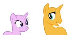 Size: 1240x572 | Tagged: safe, artist:aonairfaol, oc, oc only, pony, unicorn, bald, base, bust, eyelashes, female, horn, male, mare, simple background, smiling, stallion, unicorn oc, white background