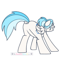 Size: 993x928 | Tagged: safe, artist:beautifulspaceshow, oc, pegasus, pony, animated, butt, butt shake, dancing, dock, female, flank spin, mare, plot, solo, tail, tail twirl