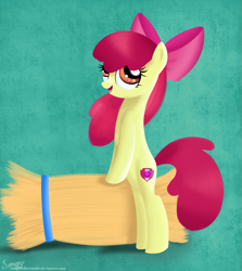 Size: 1439x1613 | Tagged: safe, artist:songbirdserenade, apple bloom, earth pony, pony, g4, bipedal, female, filly, hay bale, solo