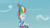 Size: 3410x1920 | Tagged: safe, screencap, rainbow dash, equestria girls, g4, my little pony equestria girls: friendship games, pinkie spy (short), :|, bike shorts, blue skin, boots, clothes, cutie mark on clothes, falling, female, high res, kneesocks, multicolored hair, oh crap face, pink eyes, plummet, rainbow hair, shirt, shoes, short-sleeved jacket, shrunken pupils, skirt, sky, socks, solo, uh oh, wide eyes, windswept hair, wristband