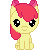 Size: 50x50 | Tagged: safe, artist:tokiiu, apple bloom, earth pony, pony, g4, chibi, female, filly, gif, icon, non-animated gif, simple background, sitting, solo, transparent background