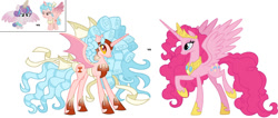 Size: 1024x433 | Tagged: safe, artist:twidashfan1234, idw, cozy glow, pinkie pie, princess flurry heart, alicorn, pony, g4, the ending of the end, spoiler:comic57, alicornified, chaos pinkie, concave belly, cozycorn, crown, cutie mark, giant demon alicorn cozy glow, hoof shoes, idw showified, jewelry, peytral, pinkiecorn, princess of chaos, race swap, regalia, slender, tall, thin, xk-class end-of-the-world scenario