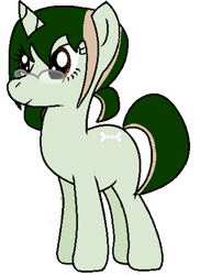 Size: 328x450 | Tagged: safe, artist:dinospony, oc, oc only, oc:bonafide, pony, unicorn, brown eyes, cutie mark, female, glasses, horn, pigtails, unicorn oc