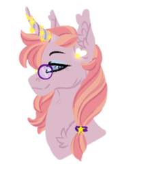 Size: 350x409 | Tagged: safe, artist:cactiflowers, oc, oc only, pony, unicorn, bust, portrait, simple background, solo, transparent background