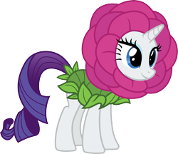 Size: 3466x3000 | Tagged: safe, alternate version, artist:cloudy glow, rarity, pony, unicorn, forever filly, g4, clothes, costume, female, flower costume, high res, mare, simple background, solo, transparent background, vector
