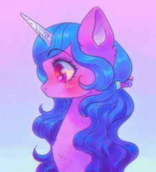 Size: 1854x2048 | Tagged: safe, artist:p0nyplanet, izzy moonbow, pony, unicorn, g5, female, gradient background, mare, solo
