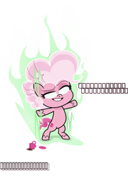 Size: 1172x1604 | Tagged: safe, artist:sollace, derpibooru exclusive, pinkie pie, earth pony, pony, g4, g4.5, my little pony: pony life, pinkie pie: hyper-helper, bipedal, caption, coffee, dragon ball, dragon ball super, dragon ball z, simple background, smiling, solo, text, transparent background, ultra instinct, ultra instinct pinkie, vector