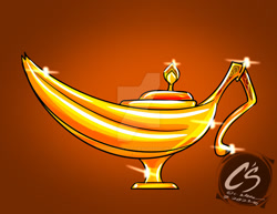 Size: 1024x792 | Tagged: safe, artist:adhiguna, artist:johnathon-matthews, oc, oc:banana pie, banana, food, gold, item, oil lamp