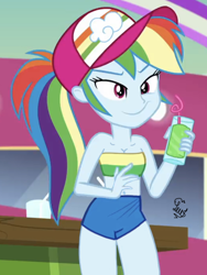 Size: 600x797 | Tagged: safe, artist:flutteryaylove, edit, edited screencap, screencap, rainbow dash, equestria girls, equestria girls specials, g4, my little pony equestria girls: better together, my little pony equestria girls: spring breakdown, bare shoulders, breasts, clothes, female, sleeveless, solo, strapless