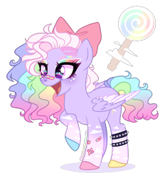 Size: 1300x1400 | Tagged: safe, artist:gihhbloonde, oc, oc only, pegasus, pony, bow, female, hair bow, magical lesbian spawn, mare, offspring, parent:pinkie pie, parent:rainbow dash, parents:pinkiedash, simple background, solo, transparent background