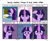 Size: 3200x2600 | Tagged: safe, artist:ionlydrawtwi, derpibooru exclusive, twilight sparkle, alicorn, pony, descended twilight, chains, collar, colored, doing hurtful things, ethereal mane, fangs, female, flat colors, frown, grin, happy, high res, implied abuse, implied anon, implied starlight glimmer, magic, mare, meme, open mouth, sad, simple background, smiling, sombra eyes, starry mane, text, twilight sparkle (alicorn)