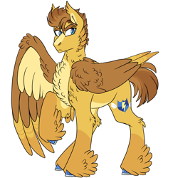 Size: 3000x3000 | Tagged: safe, artist:gingygin, flash sentry, pegasus, pony, g4, alternate design, chest fluff, feathered fetlocks, fluffy, high res, male, simple background, solo, stallion, white background