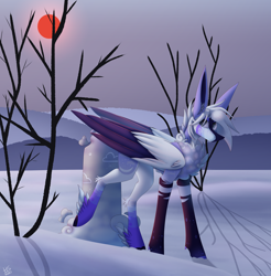 Size: 3500x3550 | Tagged: safe, artist:sadatrix, oc, oc only, pegasus, pony, female, high res, mare, snow, solo