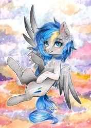 Size: 1024x1443 | Tagged: safe, artist:lailyren, oc, oc only, pegasus, pony, solo, traditional art