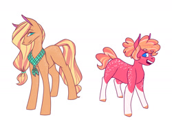 Size: 1881x1311 | Tagged: safe, artist:artfestation, oc, oc only, earth pony, pony, coat markings, earth pony oc, magical lesbian spawn, offspring, parent:applejack, parent:fluttershy, parent:pinkie pie, parents:applepie, parents:flutterpie, simple background, smiling, socks (coat markings), white background