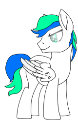 Size: 2185x3409 | Tagged: safe, artist:goldlines005, artist:starshade, oc, oc only, pegasus, pony, g4, base used, high res, male, pegasus oc, simple background, smiling, solo, sparkly eyes, stallion, transparent background, wingding eyes, wings