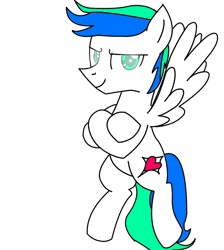 Size: 2065x2301 | Tagged: safe, artist:goldlines005, oc, oc only, pegasus, pony, bipedal, crossed arms, high res, male, pegasus oc, simple background, smiling, solo, stallion, transparent background, wings