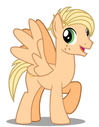 Size: 4526x5798 | Tagged: safe, artist:tacos67, oc, oc only, oc:summer breeze, pegasus, pony, freckles, male, pegasus oc, raised hoof, simple background, smiling, solo, stallion, transparent background, wings