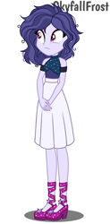 Size: 1096x2222 | Tagged: safe, artist:skyfallfrost, oc, oc only, oc:moonlight, equestria girls, g4, clothes, shirt, simple background, skirt, solo, white background