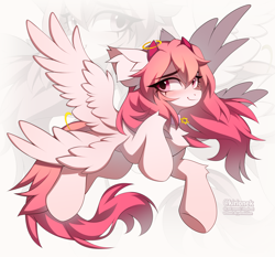 Size: 4120x3832 | Tagged: safe, artist:kirionek, oc, oc only, oc:distant sound, pegasus, pony, ear fluff, four wings, halo, multiple wings, pegasus oc, solo, star of david, wings