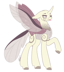 Size: 1024x1155 | Tagged: safe, artist:inspiredpixels, oc, oc only, changedling, changeling, changedling oc, changeling oc, floppy ears, raised hoof, simple background, solo, tongue out, transparent background