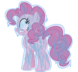 Size: 1011x943 | Tagged: artist needed, safe, pinkie pie, earth pony, pony, g4, 1000 hours in ms paint, female, frozen, ice, mare, simple background, solo, vector, white background