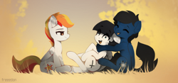 Size: 3000x1400 | Tagged: safe, artist:freeedon, oc, oc only, pegasus, pony, female, hug, mare