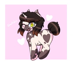 Size: 1200x1100 | Tagged: safe, artist:melliedraws, oc, oc only, oc:bunny, pony, unicorn, heart, heart eyes, heart nostrils, looking at you, one eye closed, smiling, solo, wingding eyes, wink