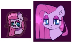 Size: 1734x1038 | Tagged: safe, artist:bunxl, pinkie pie, earth pony, pony, g4, frown, lidded eyes, pinkamena diane pie, redraw, solo