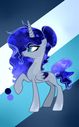 Size: 1024x1639 | Tagged: safe, artist:stardustshadowsentry, oc, oc only, alicorn, pony, deviantart watermark, female, mare, obtrusive watermark, offspring, parent:king sombra, parent:princess luna, parents:lumbra, solo, two toned wings, watermark, wings