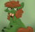 Size: 1993x1834 | Tagged: safe, artist:mushy, oc, oc only, earth pony, pony, brown hair, crumbs, eating, female, fluffy, glasses, green pony, hooves, mare, one ear down, sassy, solo, tiktoker