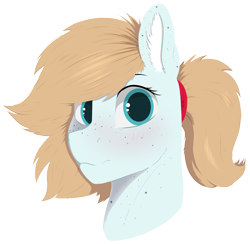 Size: 3090x3016 | Tagged: safe, artist:cold blight, oc, oc only, oc:cold blight, pony, blushing, cute, floppy ears, freckles, high res, ponytail, simple background, smiling, solo, transparent background